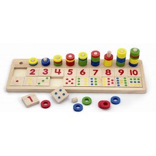 Wooden Count and Match Maths Board